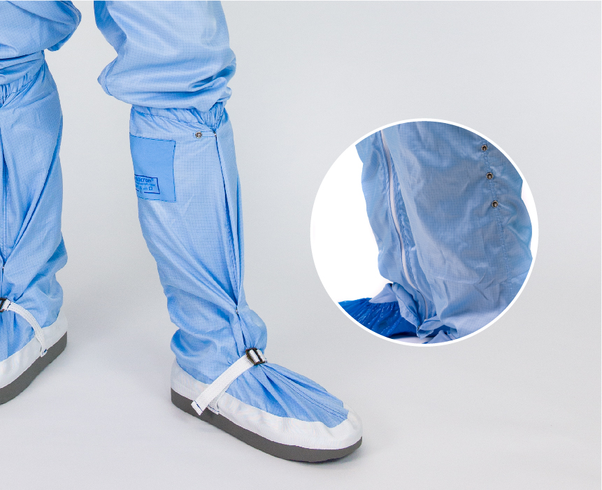 gmp coverall boots fixed to the legs of the coverall